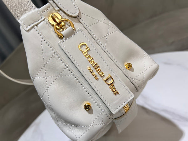 CD Jacquard Hobo Bag 23 With Chain White Calfskin