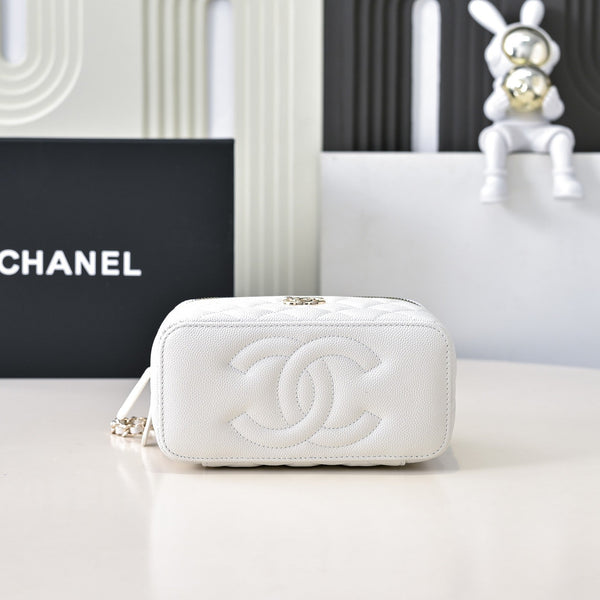 CC 25C Vanity Top Handle 17cm Pelle di vitello martellata bianca Hardware oro chiaro