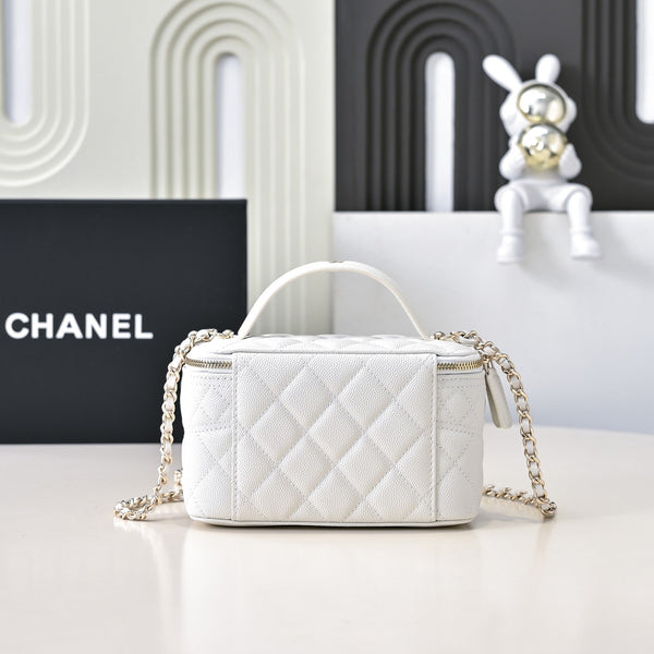 CC 25C Vanity Top Handle 17cm Pelle di vitello martellata bianca Hardware oro chiaro