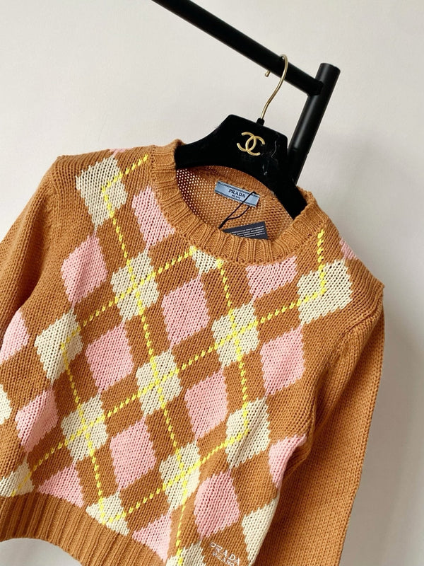 Prada 25 Crop Top Sweater Multicolor Wool 293872