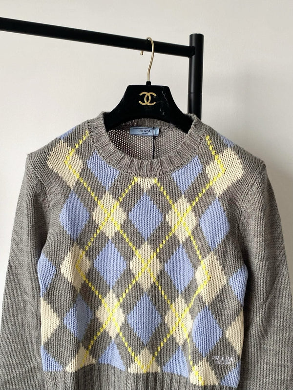 Prada 25 Crop Top Sweater Multicolor Wool 293872