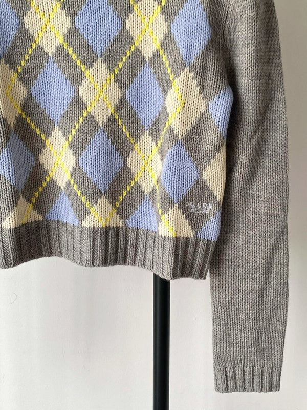 Prada 25 Crop Top Sweater Multicolor Wool 293872