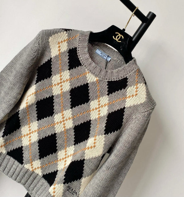 Prada 25 Crop Top Sweater Multicolor Wool 293872