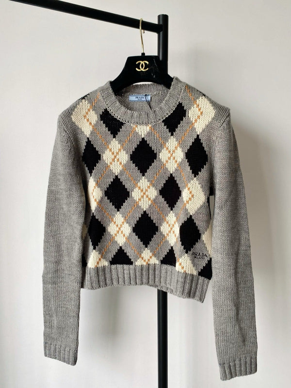 Prada 25 Crop Top Sweater Multicolor Wool 293872