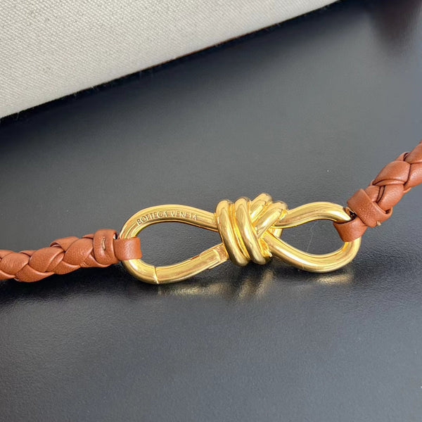 bv medium andiamo 32 marrone pelle di agnello tela bianca