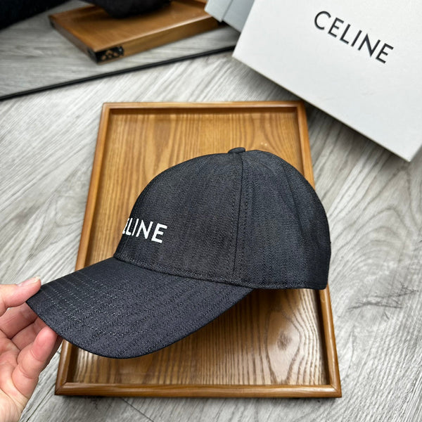 Celin Cap Black Denim Fabric 210356