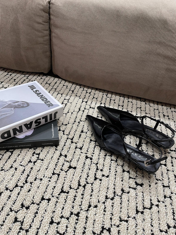 PRA PATENT LEATHER SLINGBACK PUMPS BLACK