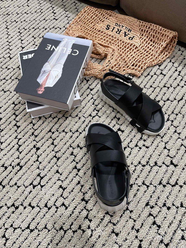 ELECTRIC SANDAL BLACK CALFSKIN