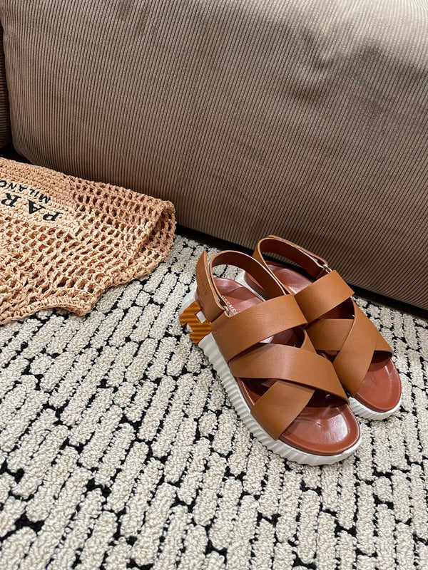 ELECTRIC SANDAL CHOCOLATE CALFSKIN