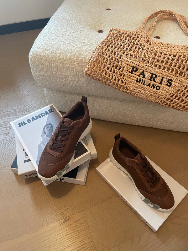 HM Bouncing 35 Sneakers Chocolate Canvas & Suede Goatskin H Orange