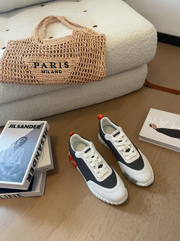 HM Bouncing 35 Sneakers Black Canvas White Suede Goatskin H Seafoam Orange