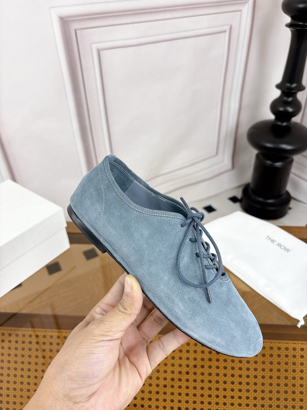 TR Deep Mouth Slip-on Loafers Blue Grey Suede 931973