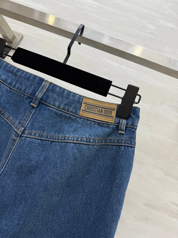 CD 25 Fishtail Denim Skirt Blue Cotton