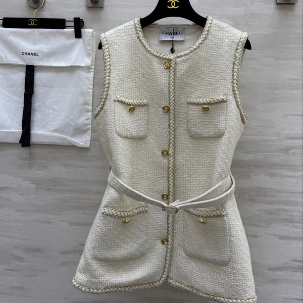 CC 25 Lady Vest Ivory Cotton