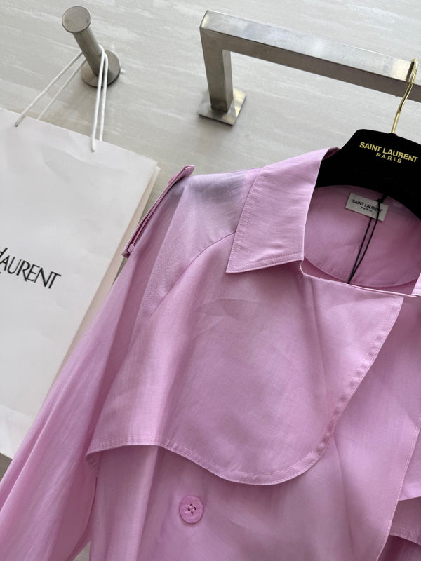 YSL 25 Windbreaker Jacket Pink Tencel