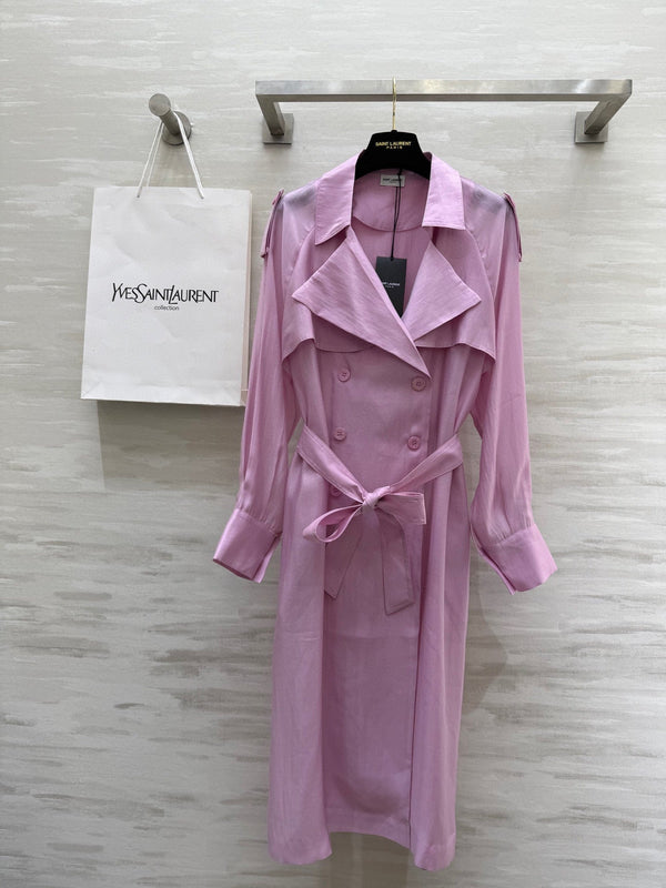 YSL 25 Windbreaker Jacket Pink Tencel