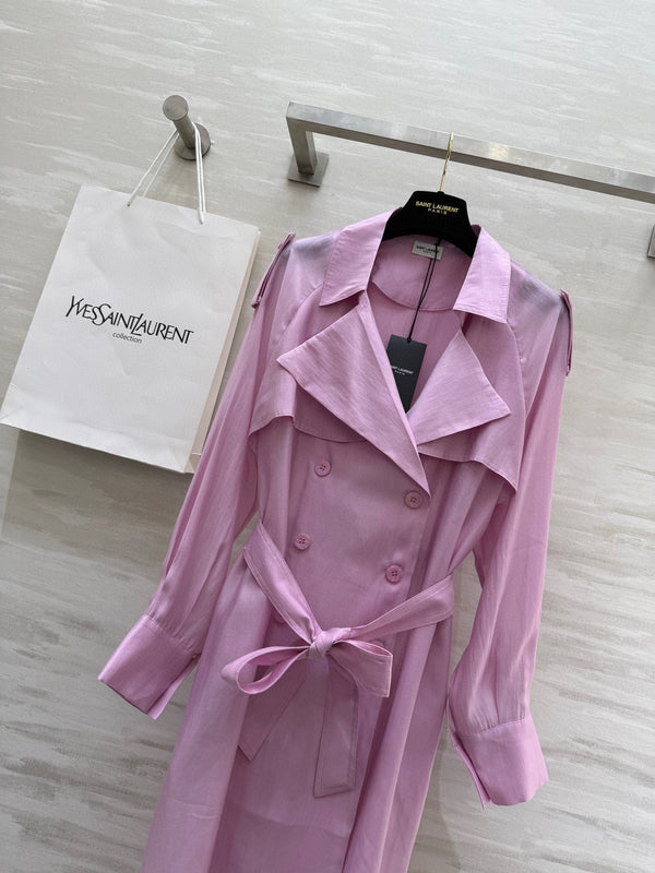YSL 25 Windbreaker Jacket Pink Tencel