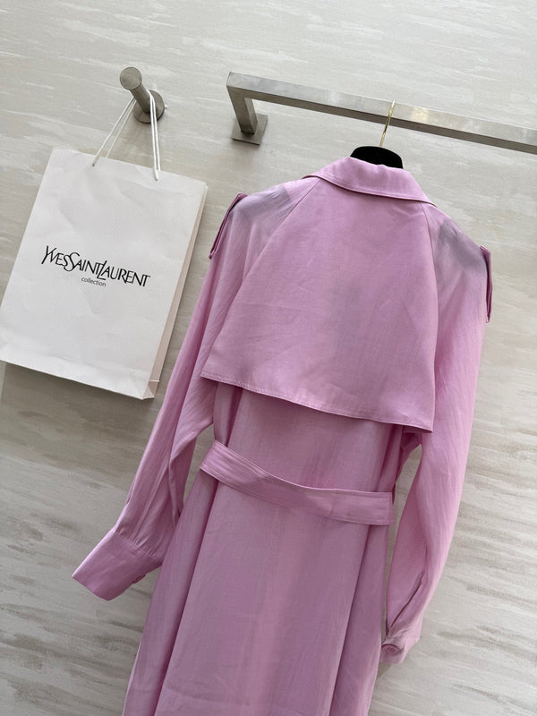 YSL 25 Windbreaker Jacket Pink Tencel