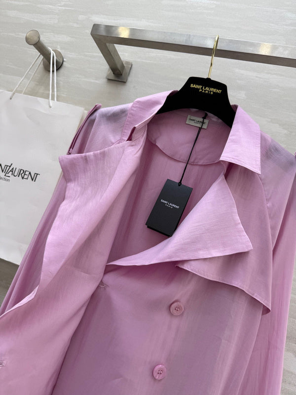 YSL 25 Windbreaker Jacket Pink Tencel