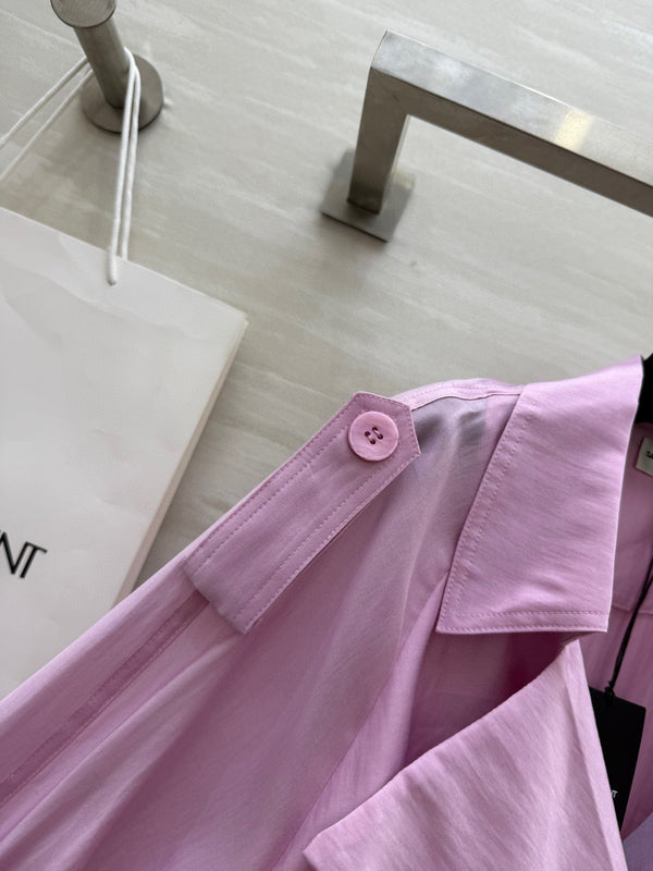 YSL 25 Windbreaker Jacket Pink Tencel