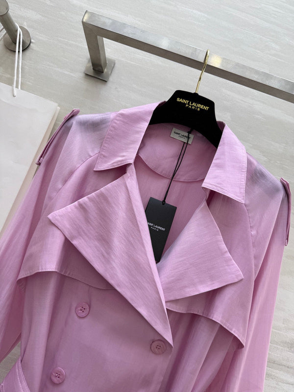 YSL 25 Windbreaker Jacket Pink Tencel