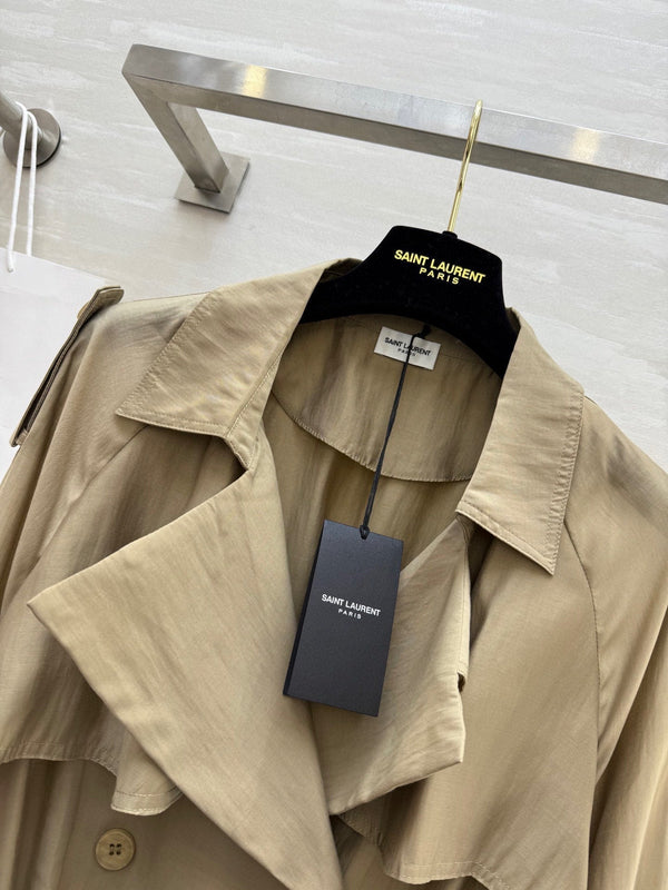 Giacca a vento YSL 25 in tencel beige