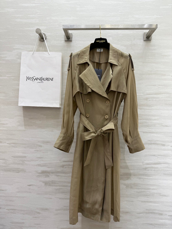 YSL 25 Windbreaker Jacket Beige Tencel