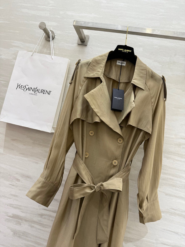 Giacca a vento YSL 25 in tencel beige