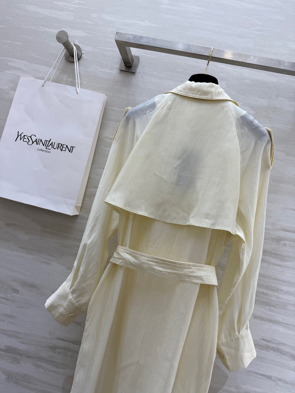 YSL 25 Windbreaker Jacket Cream Tencel