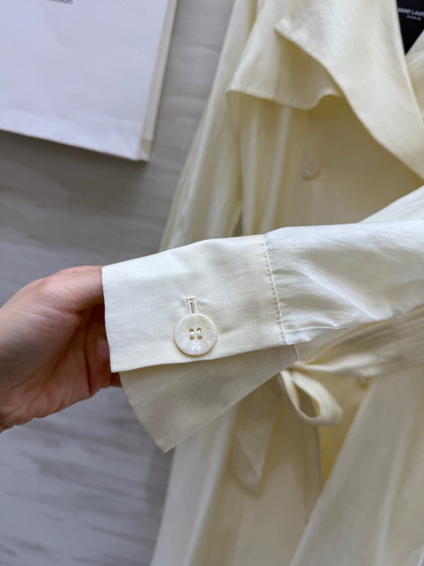 YSL 25 Windbreaker Jacket Cream Tencel