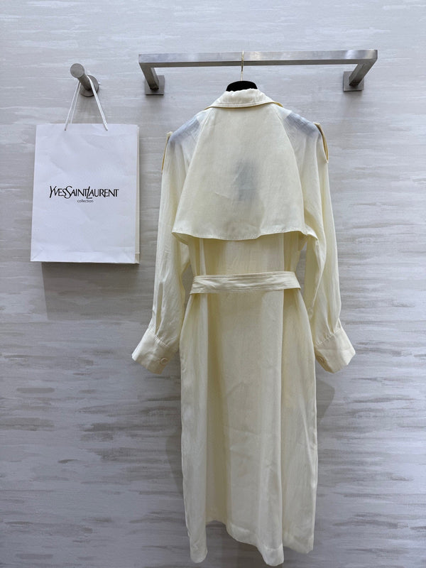 YSL 25 Windbreaker Jacket Cream Tencel