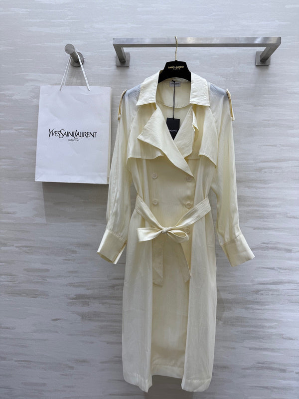YSL 25 Windbreaker Jacket Cream Tencel
