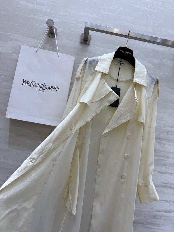 YSL 25 Windbreaker Jacket Cream Tencel