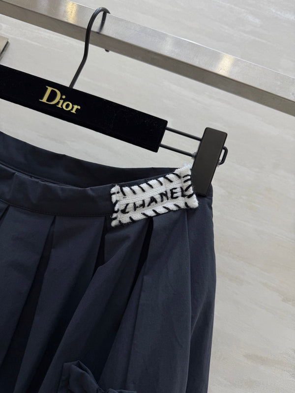 CC Bowknot Skirt Black Cotton