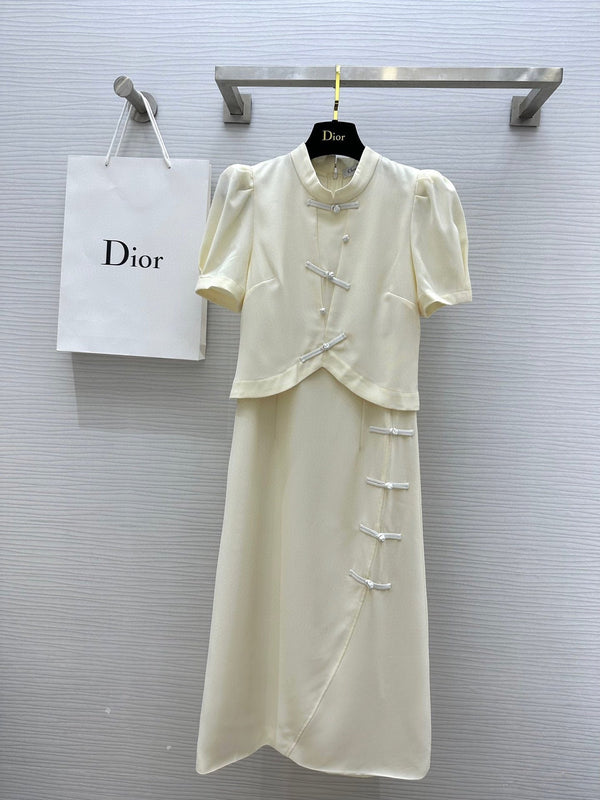 CD 25 Dress Light Cream Cotton