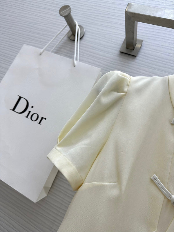 CD 25 Dress Light Cream Cotton