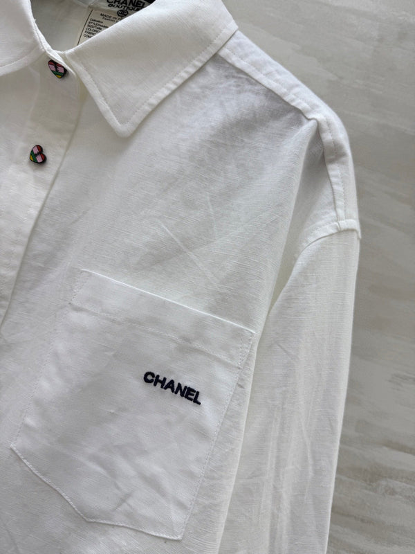 CC Casual Shirt White Linen