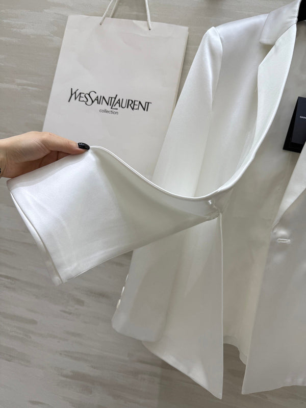 YSL 25 Suit Jacket White Triacetate