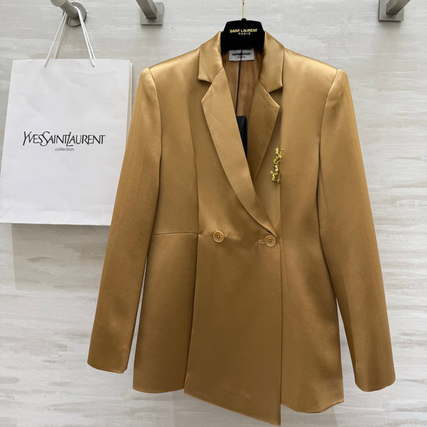 YSL 25 Suit Jacket Metallic gold Triacetate