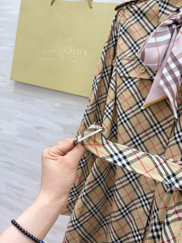 Bur 25 Plaid Cotton Shirt Dress