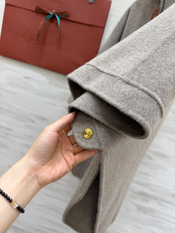 LP 25 Salzbourg Manteau Cape Marron Naturel Cachemire 319368