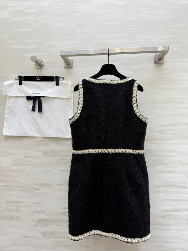 CC FW 25/26 Robe Tweed Noir Blanc 343342