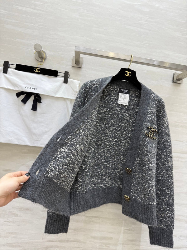 CC Gilet Gris Laine Tweed 343312