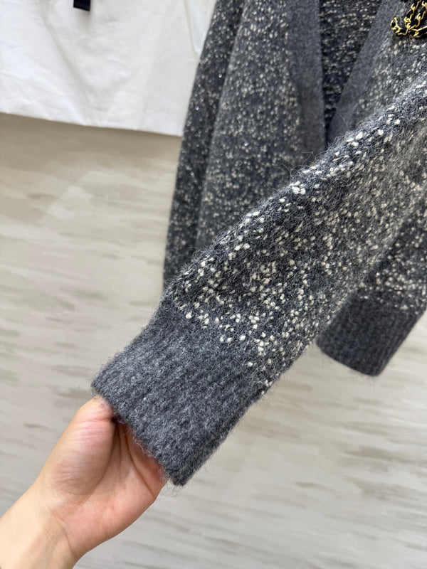CC Gilet Gris Laine Tweed 343312