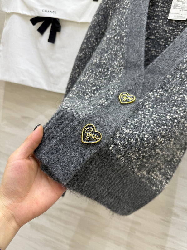 CC Gilet Gris Laine Tweed 343312