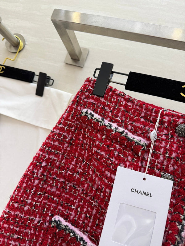 Jupe CC Runway Tweed Rouge 344793