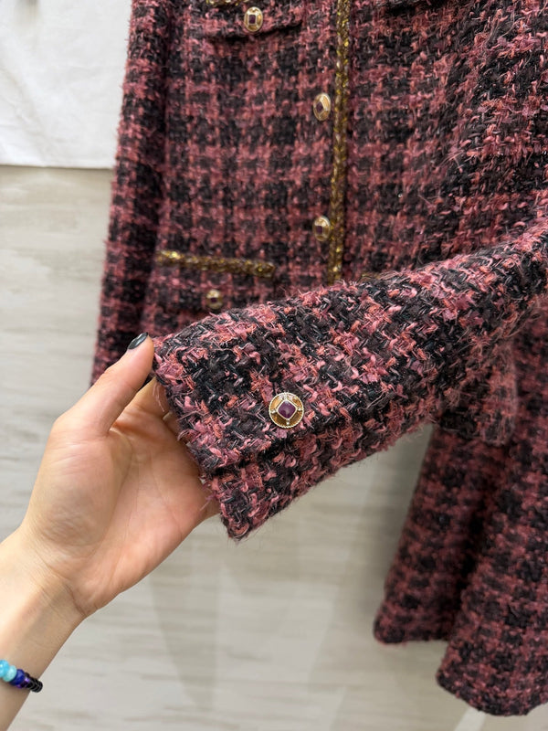 Ensemble Jupe Sirène Élégant CC Tweed Noir Rouge Clair 344704