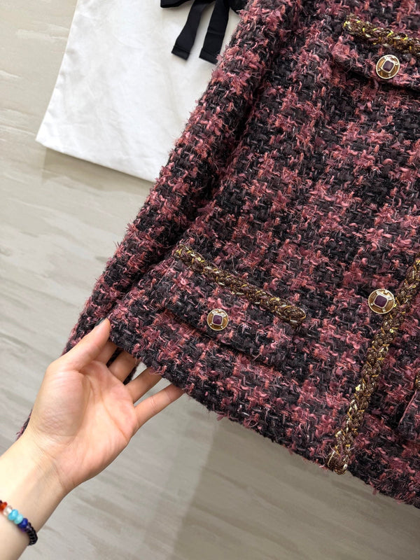 Ensemble Jupe Sirène Élégant CC Tweed Noir Rouge Clair 344704