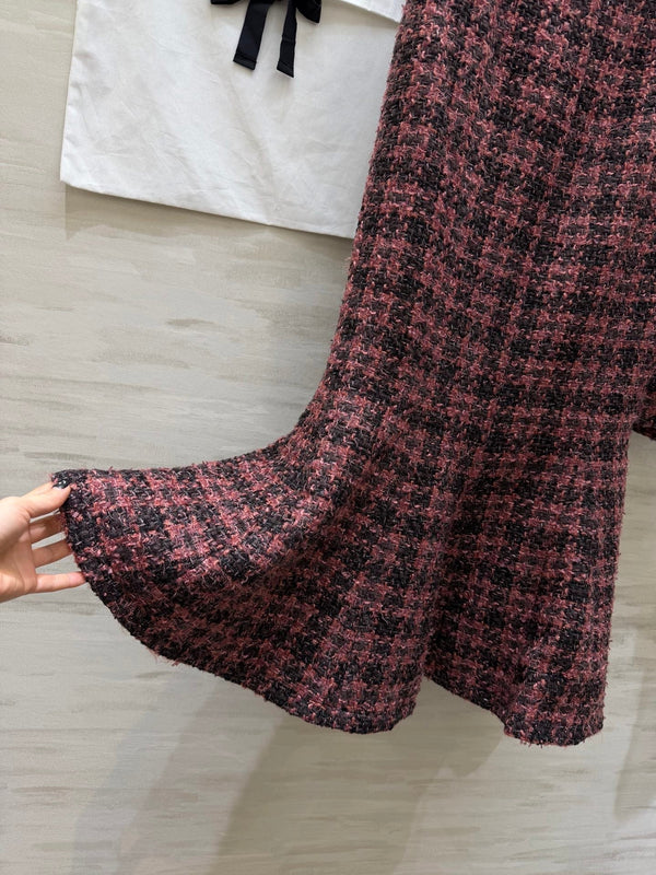Ensemble Jupe Sirène Élégant CC Tweed Noir Rouge Clair 344704