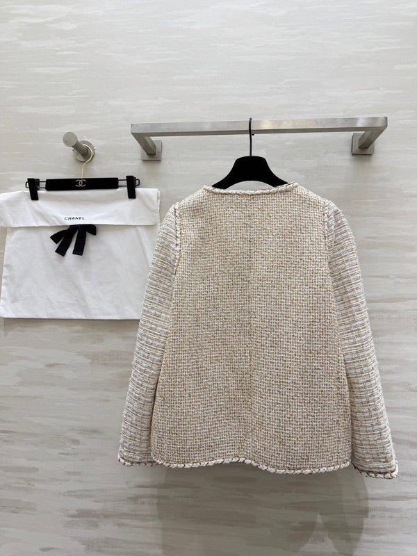 Veste Cruise CC 26s Tissu Tweed Beige & Fil Doré